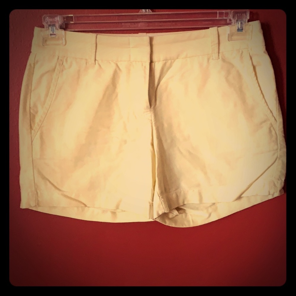 Yellow Linen Shorts